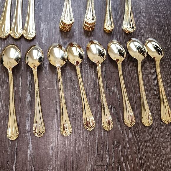 Hampton Silversmiths Versailles 235 Flatware 24kt Gold Plated lot of 48 pieces‎ - Picture 6 of 15